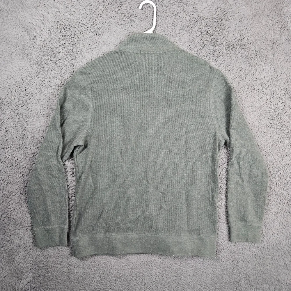 Banana Republic Mens Quarter Zip Pullover Sweater Sweatshirt Size M Green Cotton